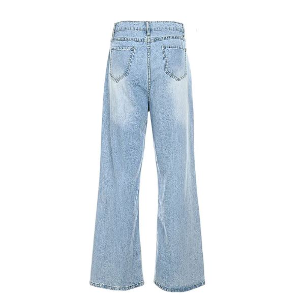 Dames High Waist Wide Leg Jeans