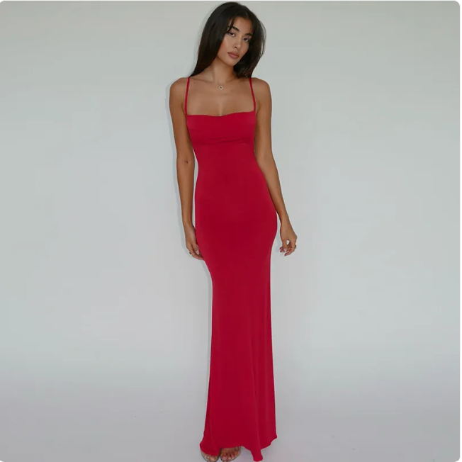Elegante Strappy Midi-jurk voor dames met open rug